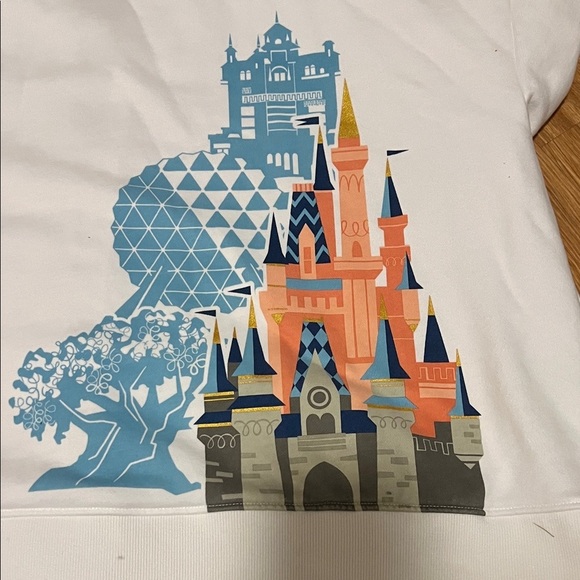 Disney White Hoodie with Blue Accents full zip like new 2XL - Picture 7 of 7